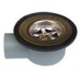 Sink Drain waste 1 1/4 28mm Stainless steel top 90° c/w plug Caravan SC423A